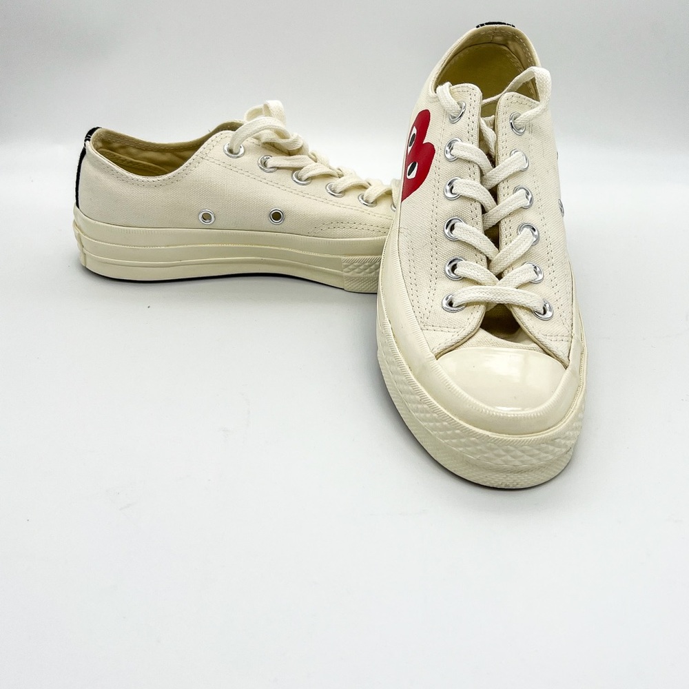 NWOB CONVERSE× COMMES Des GARÇONS 70 Play Chuck White 150207C Red Heart SZ 5M/7W - Picture 3 of 6